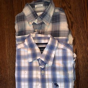 Set of 2 boys Abercrombie flag button down shirts